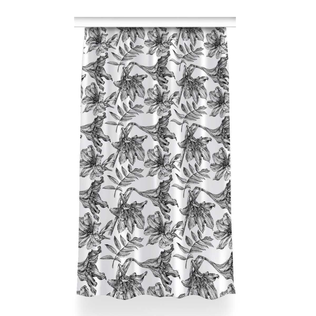 Zasłona z grafiką kolory do salonu 150x260 Lilie, Fabricsy