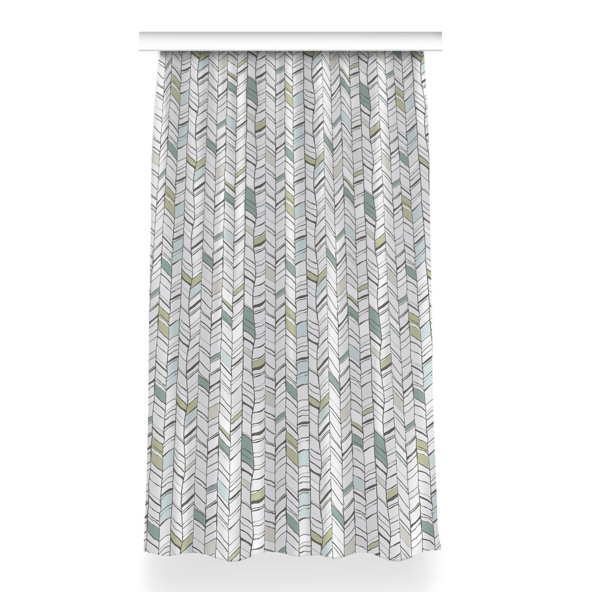 Zasłona z grafiką gotowa dekor 150x260 cm Jodełka, Fabricsy