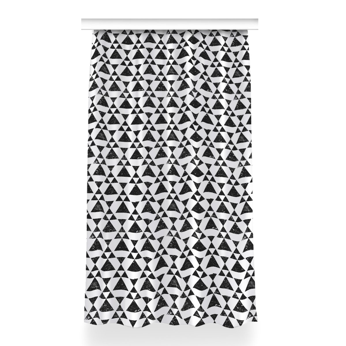 Zasłona gotowa wzór 150x260 Czarno białe trójkąty, Fabricsy
