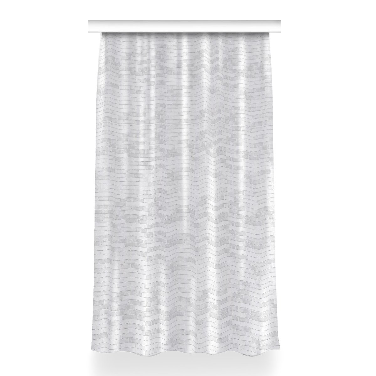 Zasłona z grafiką kolory wzór 150x260 Biała cegła, Fabricsy
