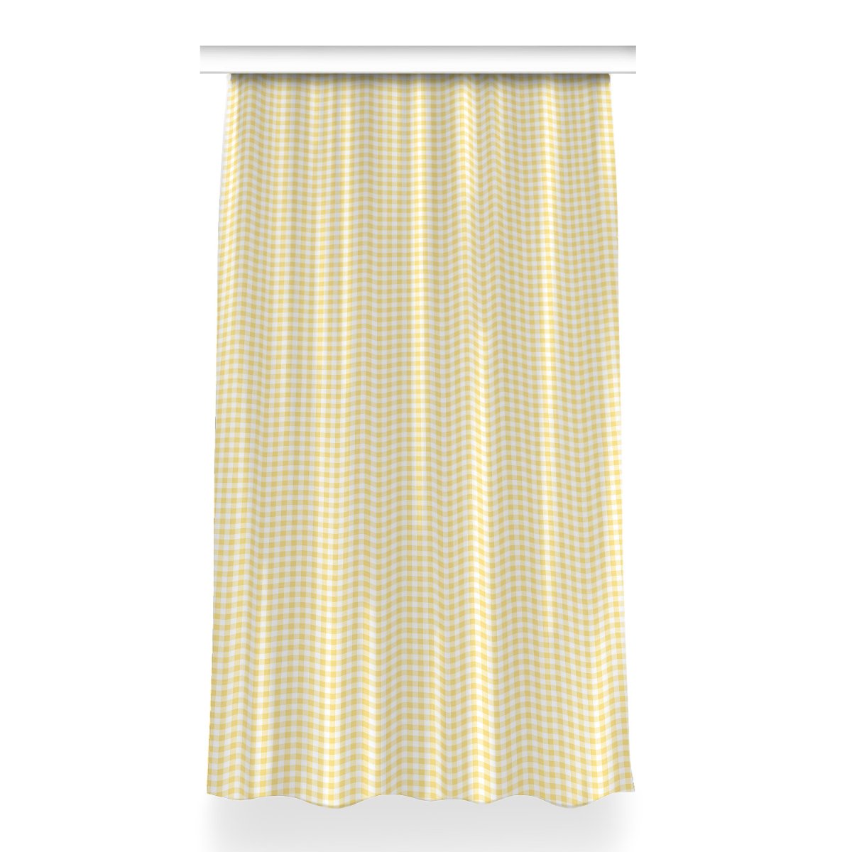 Zasłona z grafiką kolory wzór 150x260 Żółta krata, Fabricsy