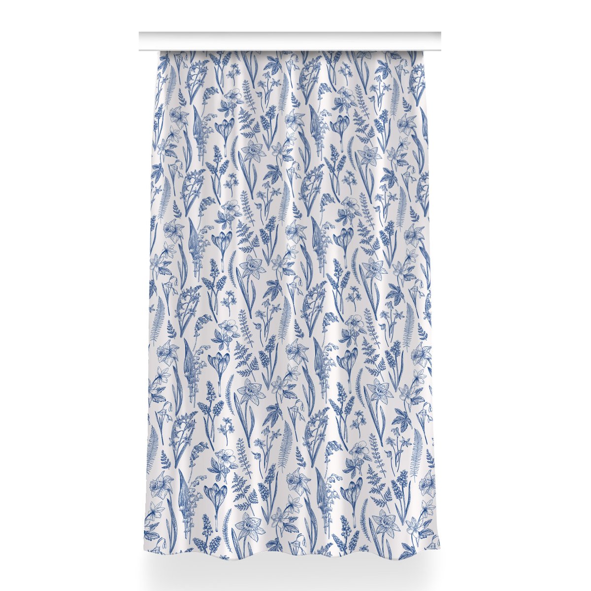 Zasłona klasyczna z grafiką 150x260 Leśne kwiaty, Fabricsy