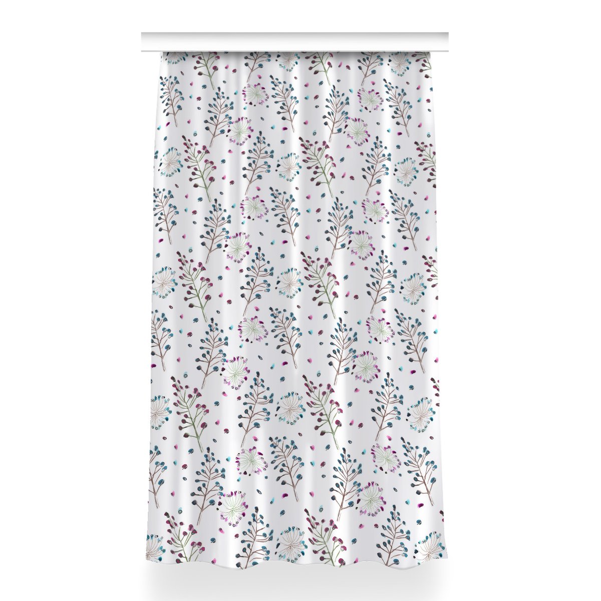 Zasłona gotowa do salonu 150x260 cm Kwiatowy motyw, Fabricsy