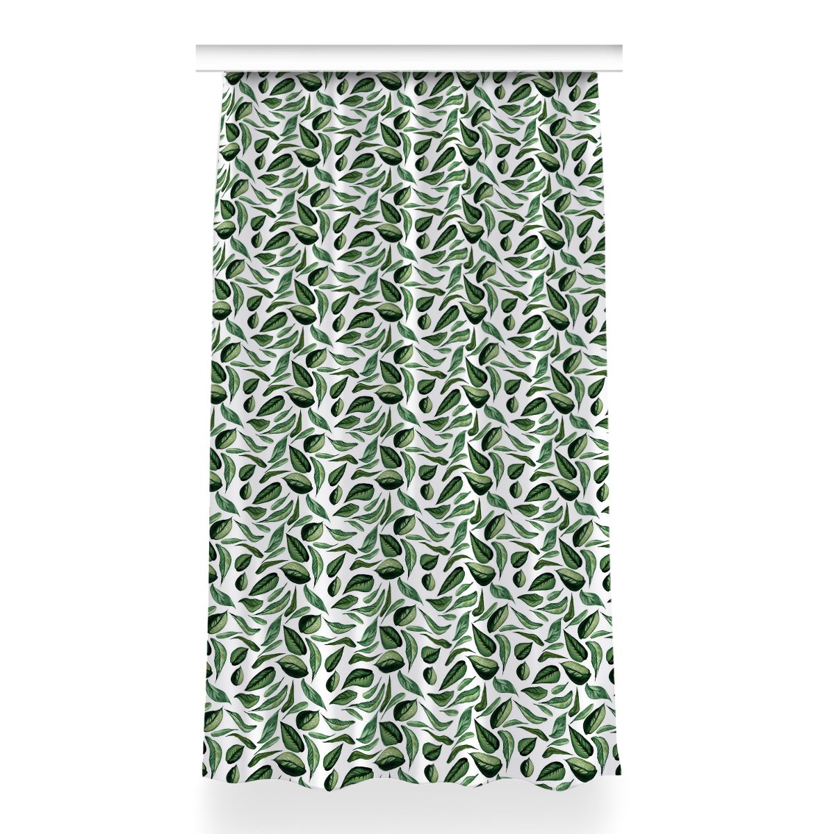 Zasłona z grafiką gotowa 150x260 cm Zielone liście, Fabricsy