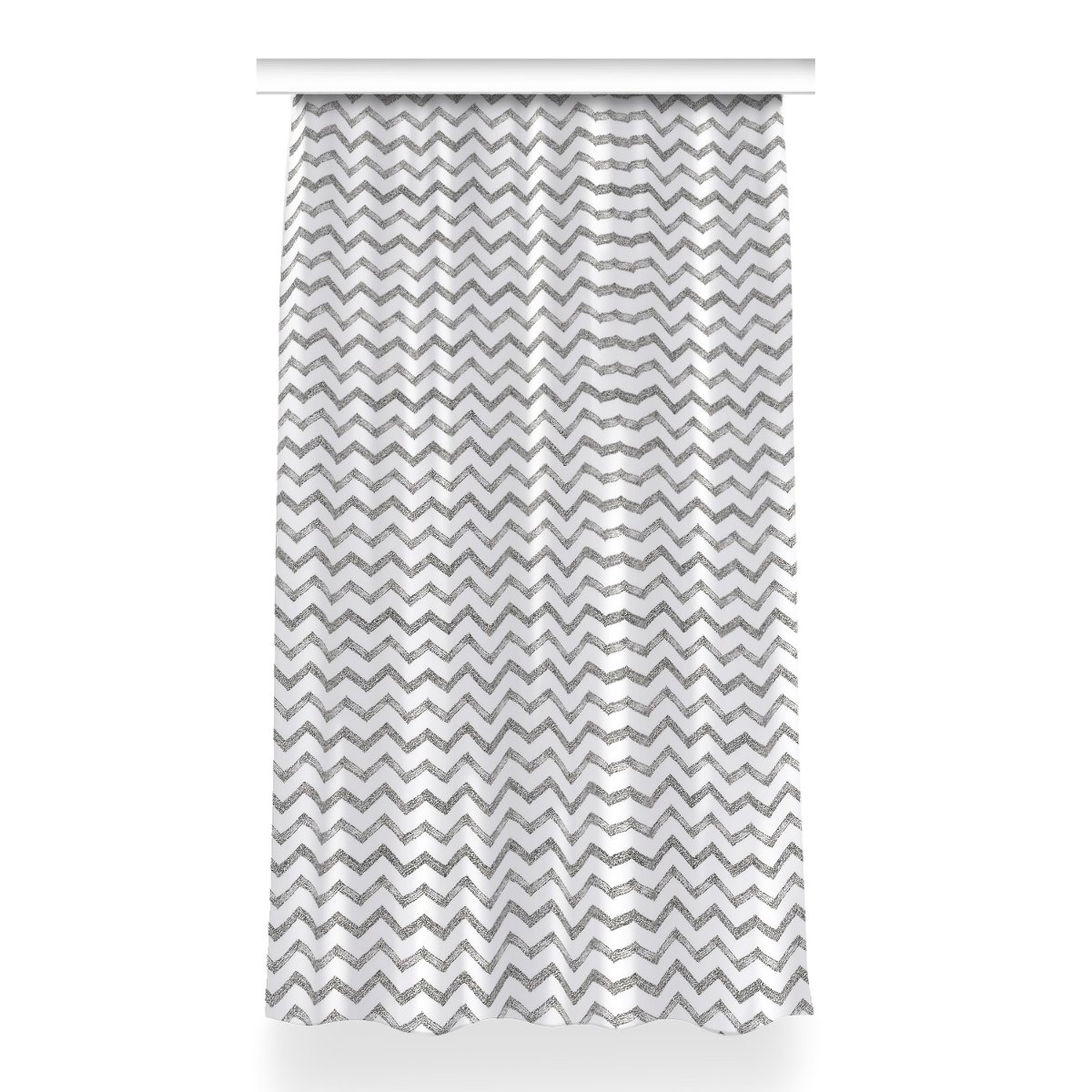 Zasłona z grafiką kolory 150x260 Srebrne zygzaki, Fabricsy