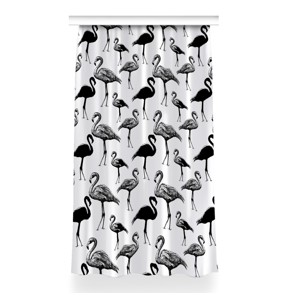 Zasłona na taśmę dekor 150x260 Retro styl flamingi, Fabricsy