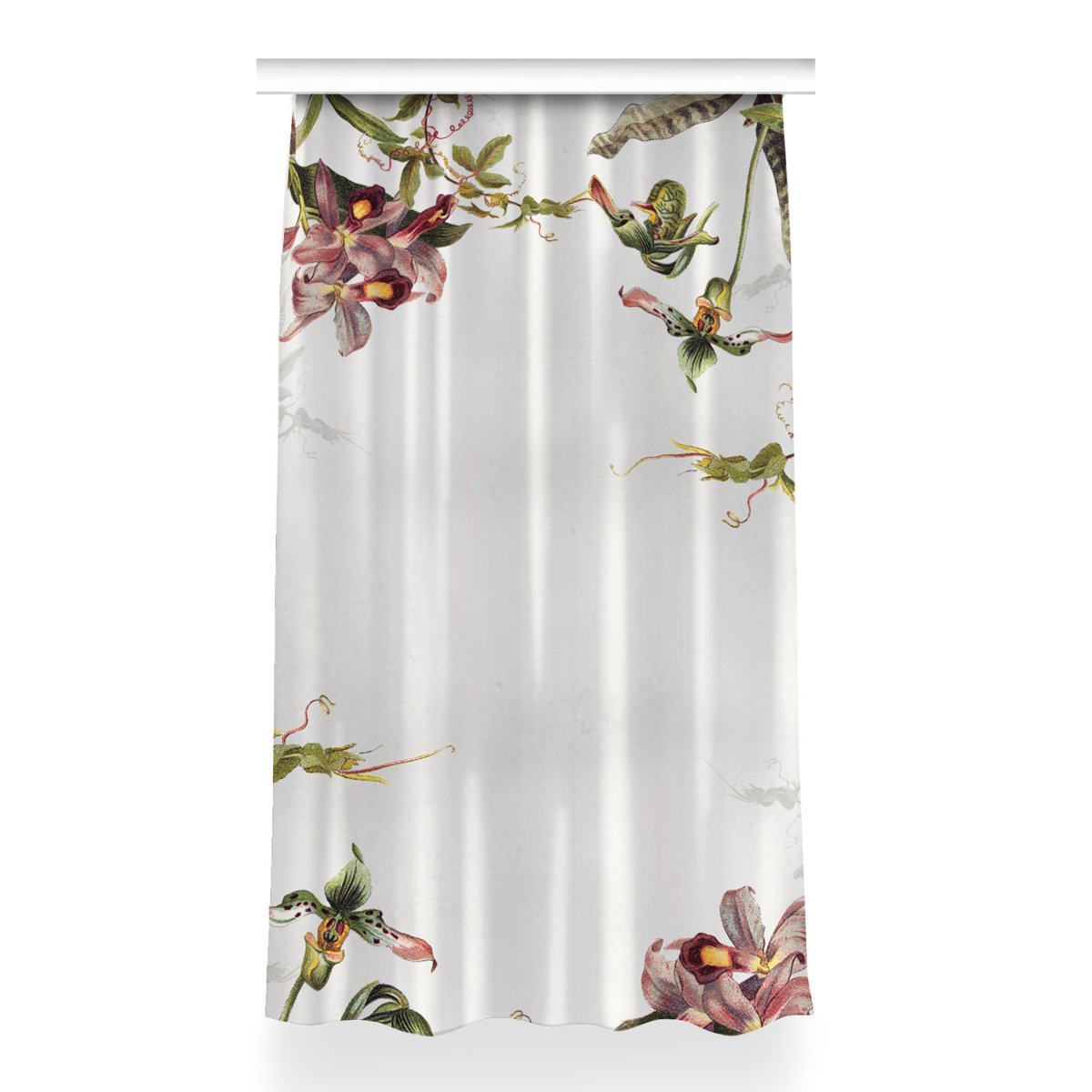 Zasłona z grafiką kolory 150x260 Egzotyczna flora, Fabricsy