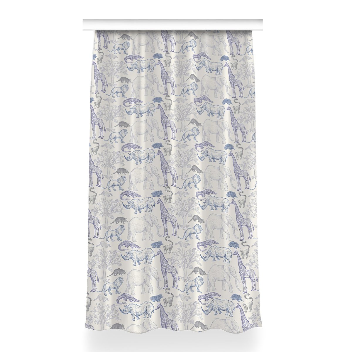 Zasłona na taśmę wzór 150x260 Zwierzęta Madagaskar, Fabricsy