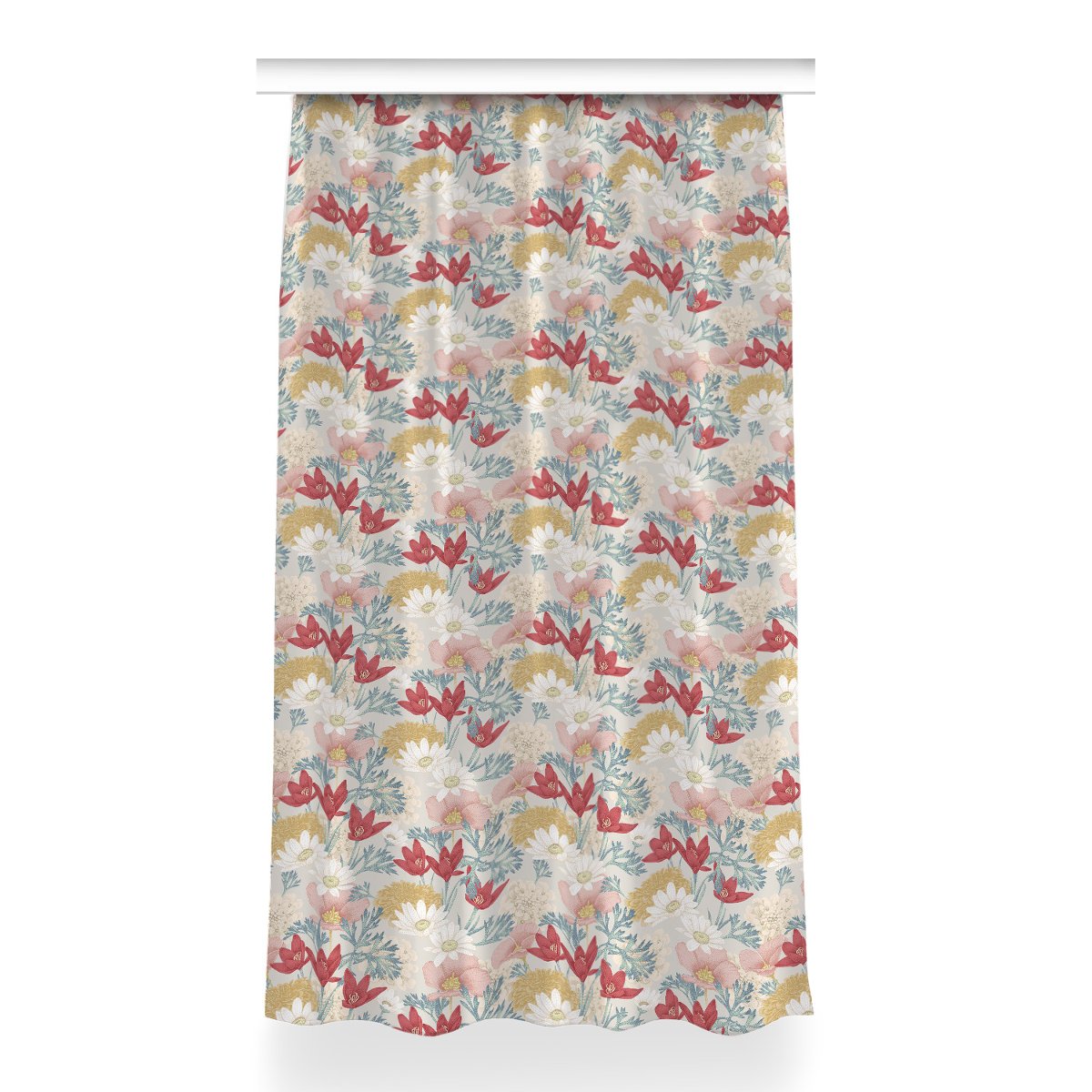 Zasłona gotowa wzór dekor 150x260 Wiosenne kwiaty, Fabricsy