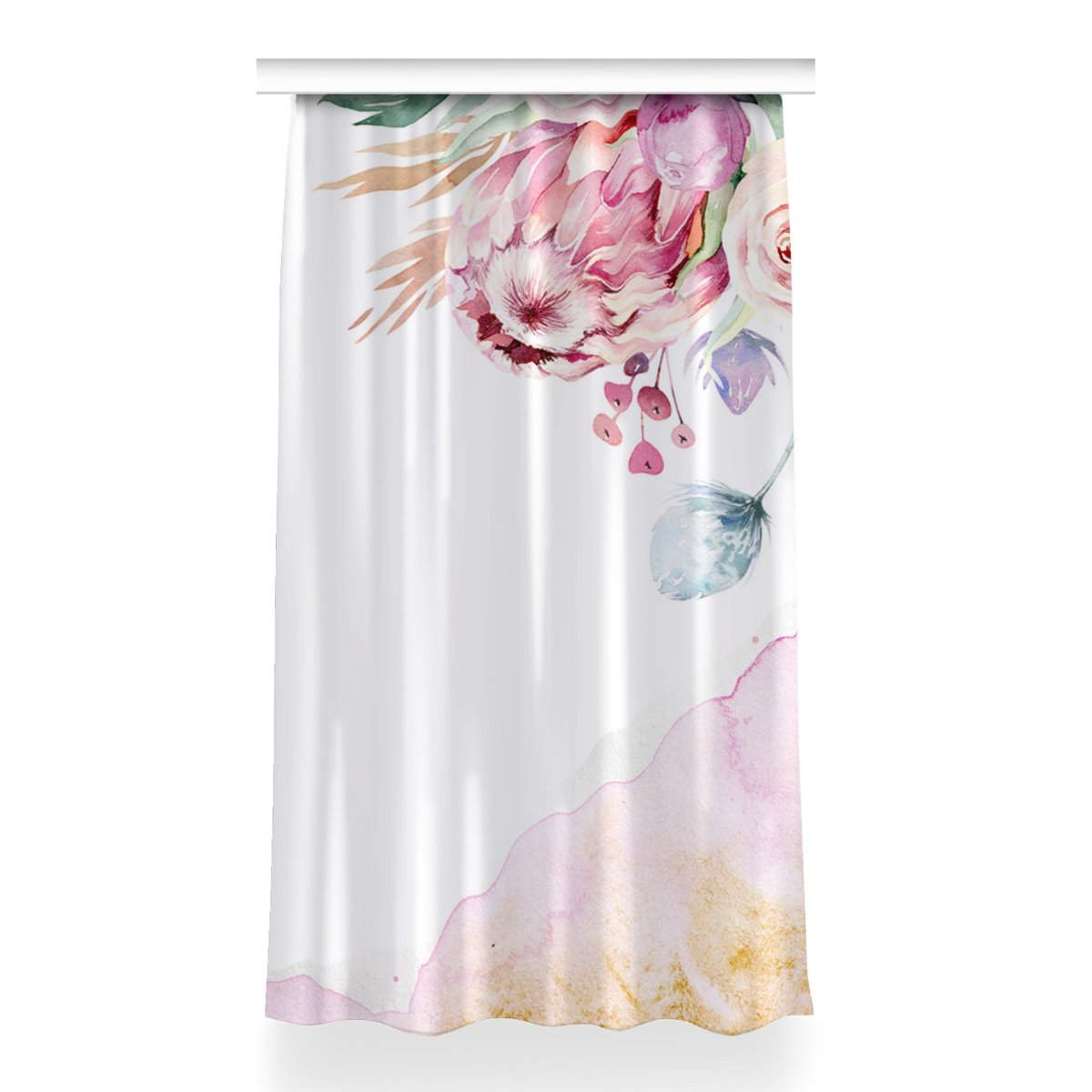 Zasłona na taśmę do pokoju 150x260 Kwiatowa ramka, Fabricsy