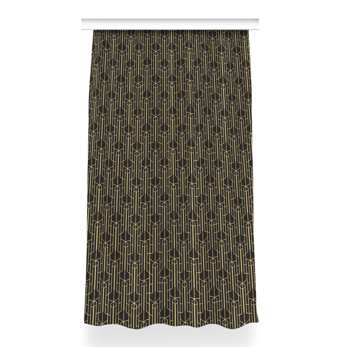 Zasłona gotowa wzór do salonu 150x260 Żółte linie, Fabricsy