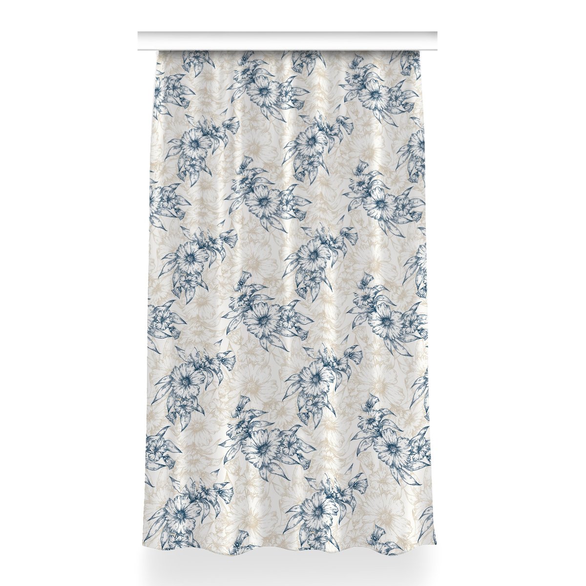 Zasłona z grafiką kolory 150x260 Kwiatowa sztuka, Fabricsy