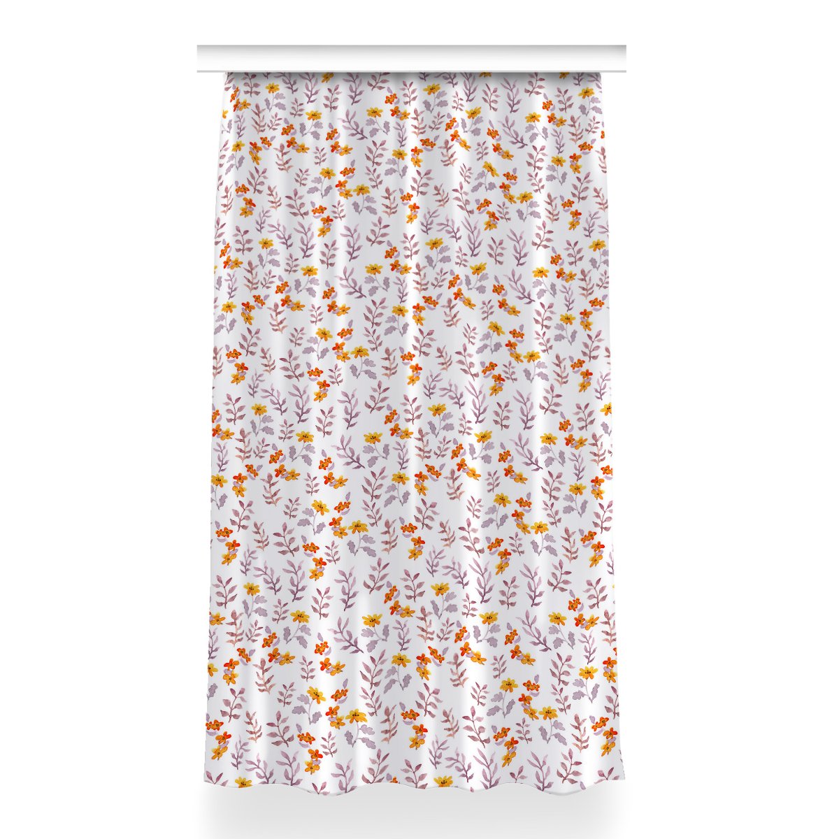 Zasłona z grafiką gotowa 150x260 Malowane kwiatki, Fabricsy