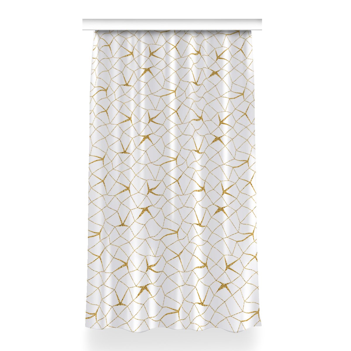 Zasłona z nadrukiem gotowa 150x260 Złota mozaika, Fabricsy