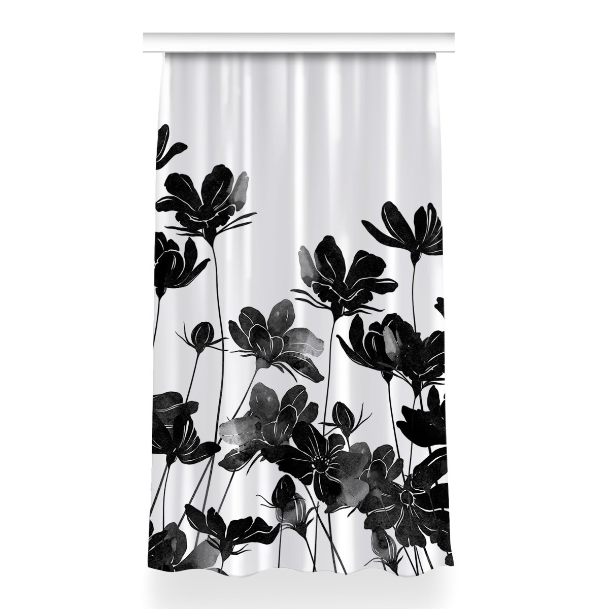 Zasłona gotowa wzór do pokoju 150x260 Czarna łąka, Fabricsy