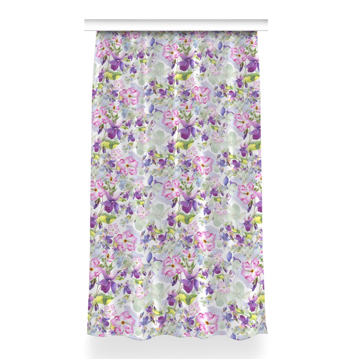 Zasłona na taśmę wzór 150x260 cm Fioletowe kwiaty, Fabricsy