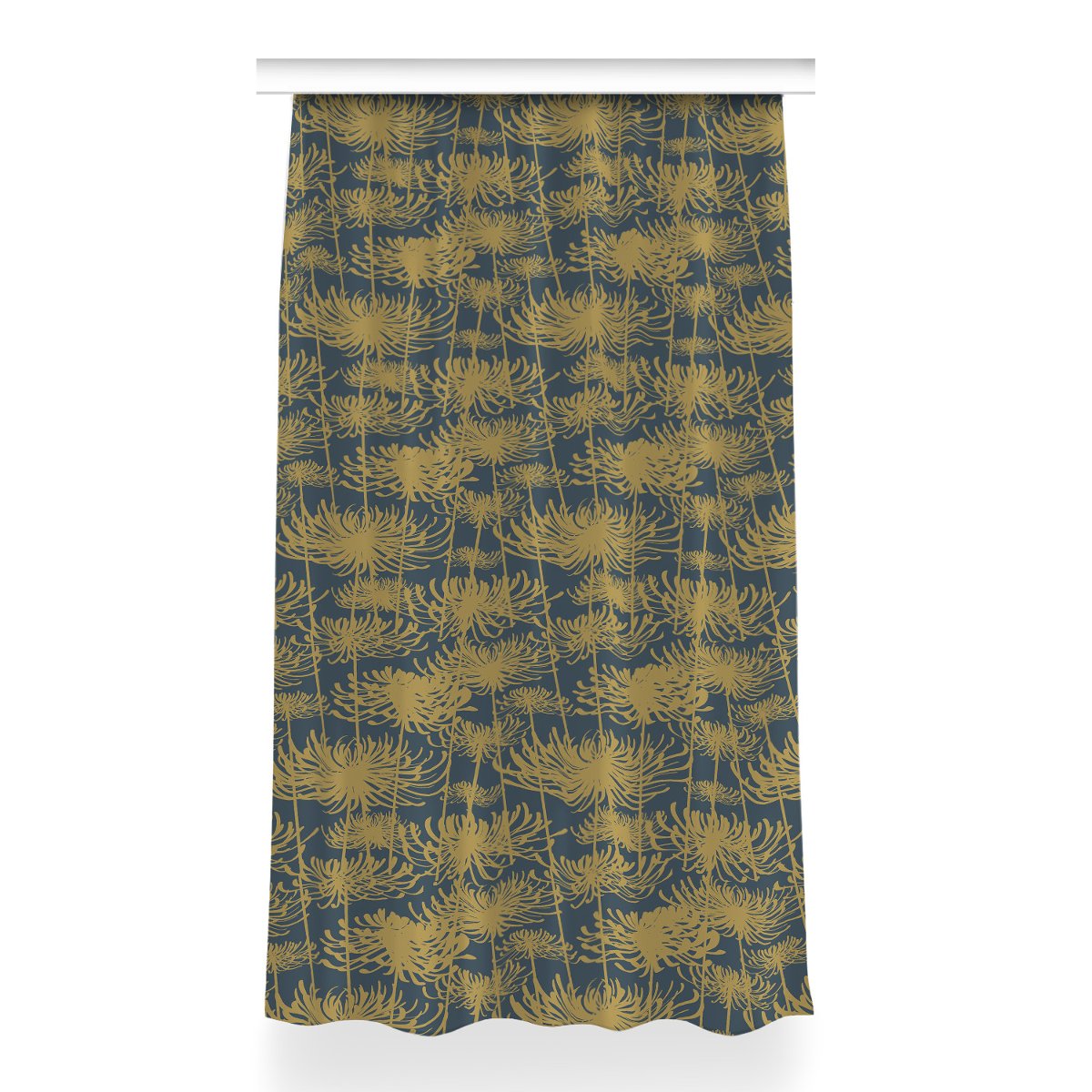 Zasłona z grafiką kolory wzór 150x260 Kwiaty złote, Fabricsy