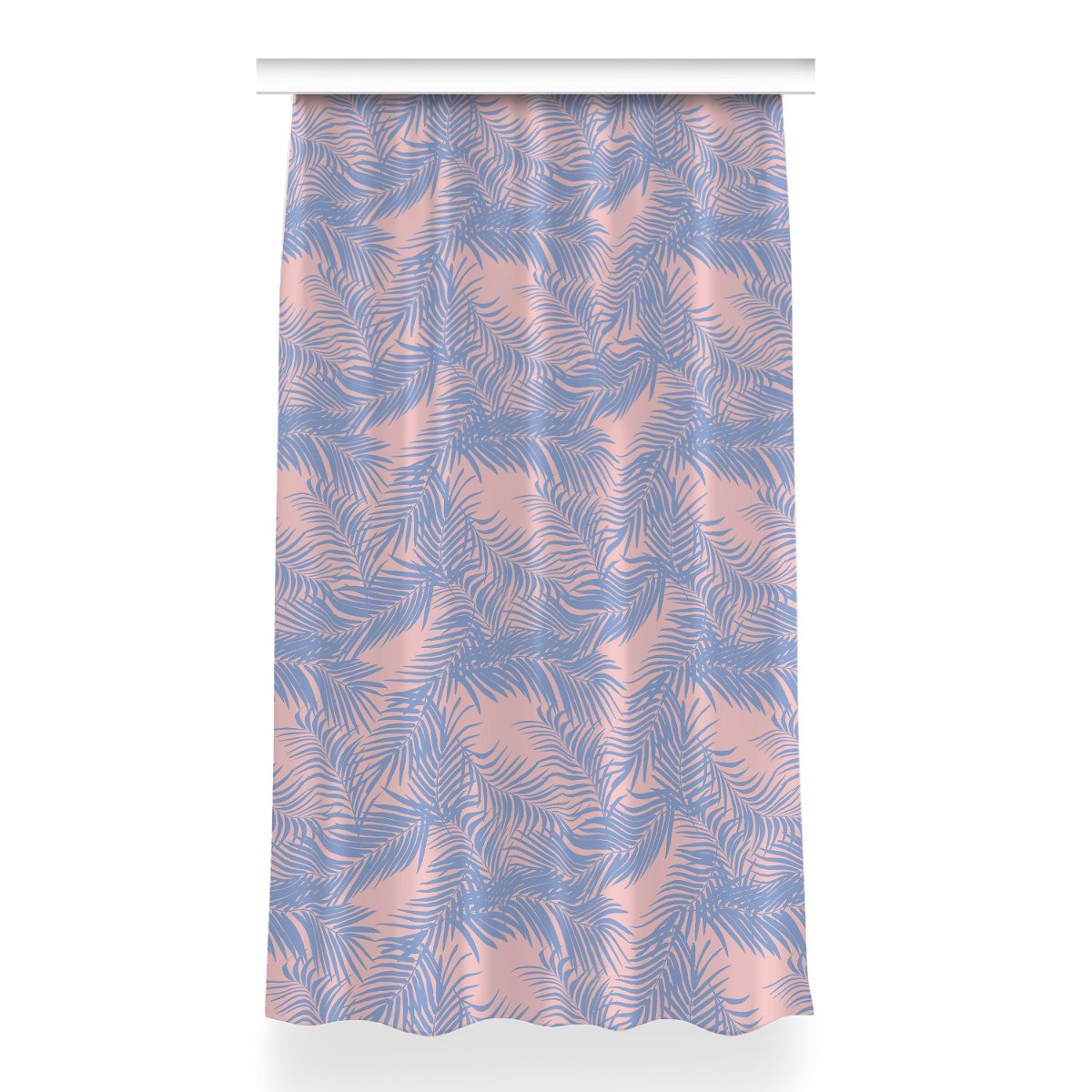 Zasłona gotowa do salonu 150x260 Niebieskie liście, Fabricsy
