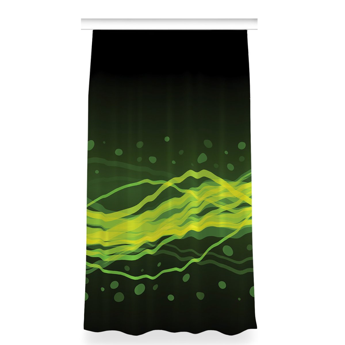 Zasłona z nadrukiem gotowa 150x280 Zielone paski, Fabricsy