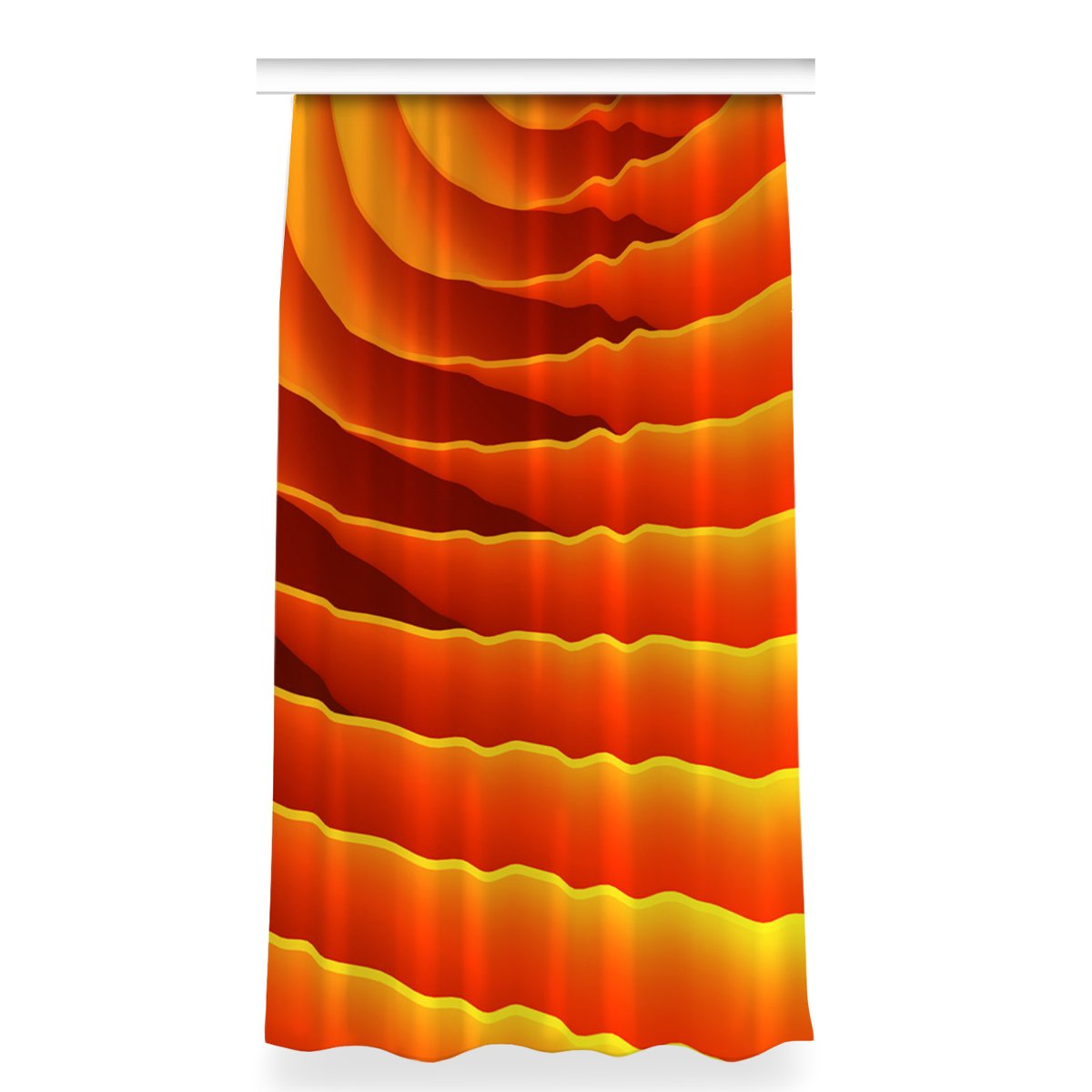 Zasłona z grafiką kolory 150x280 Pomarańczowe fale, Fabricsy