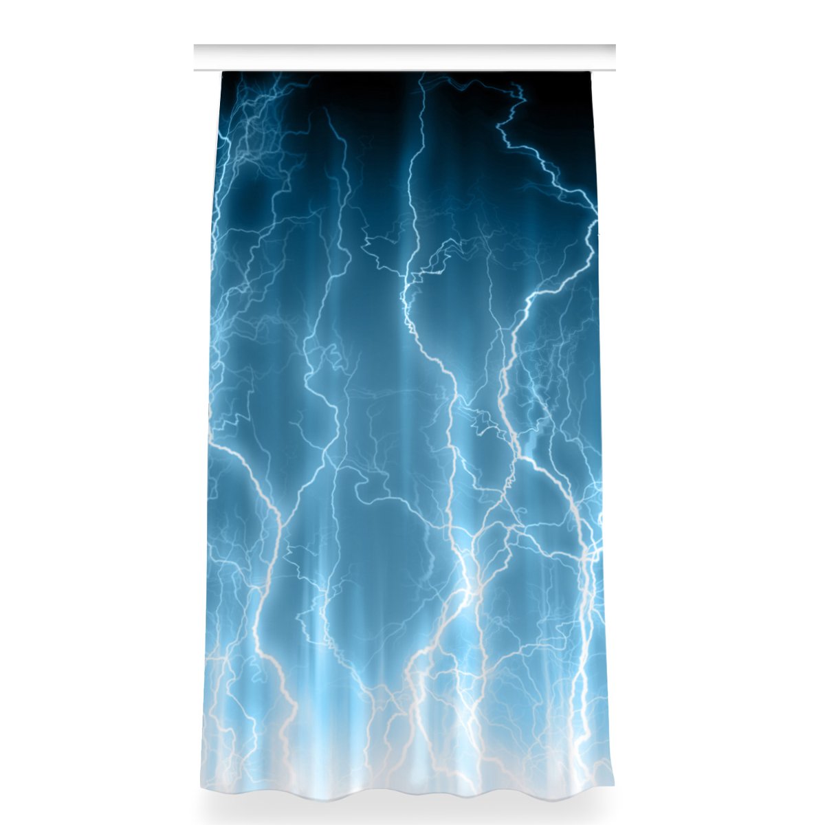 Zasłona na taśmę wzór 150x280 Niebieskie pioruny, Fabricsy