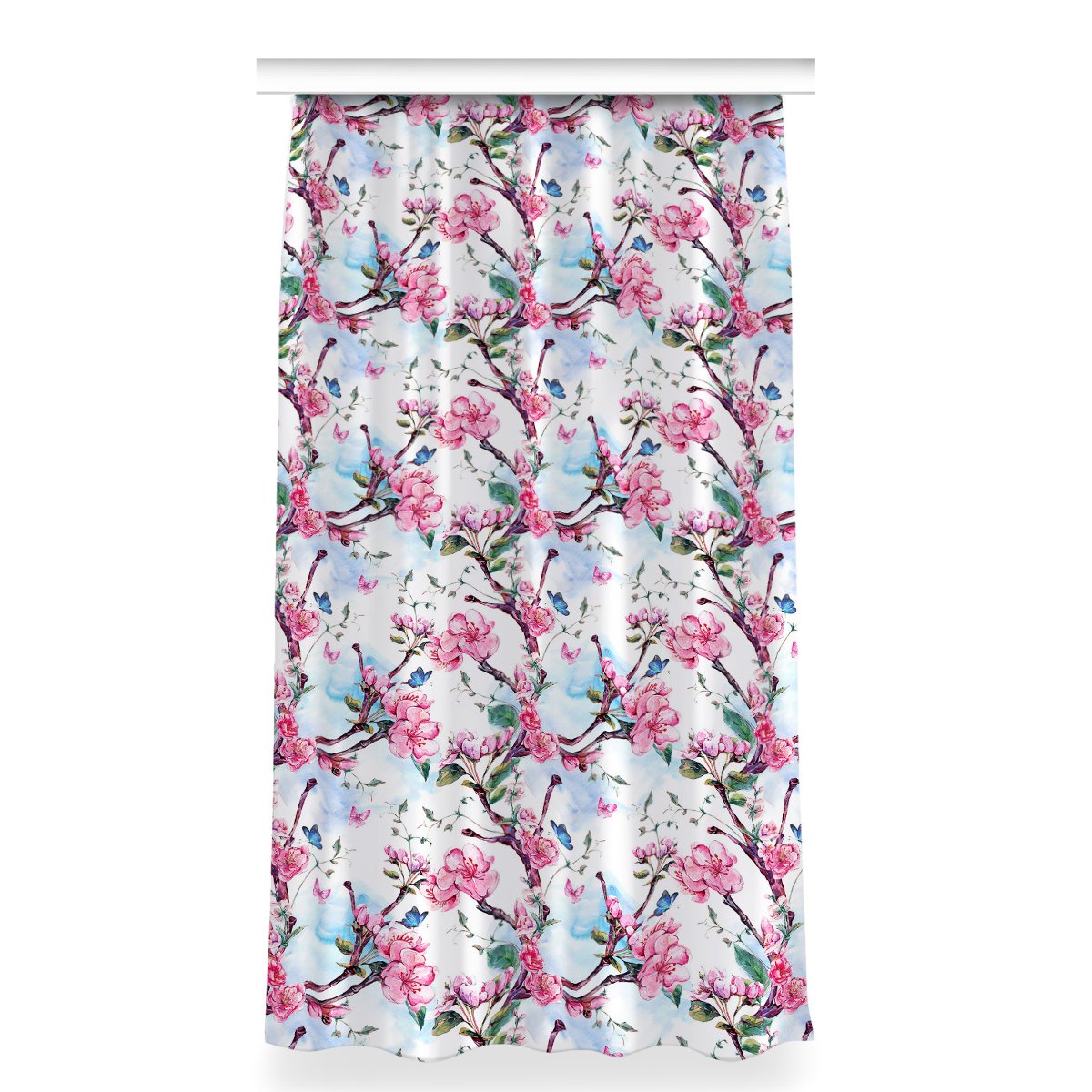 Zasłona na taśmę dekor 150x280 Drzewo morelowego, Fabricsy