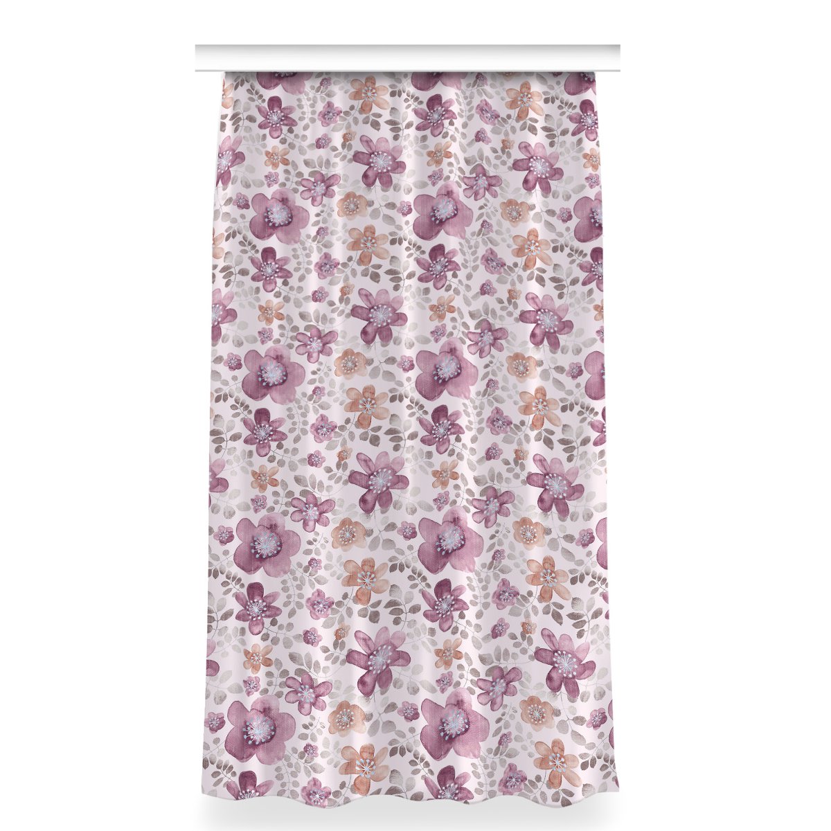 Zasłona na taśmę do sypialni 150x280 Różowe kwiaty, Fabricsy