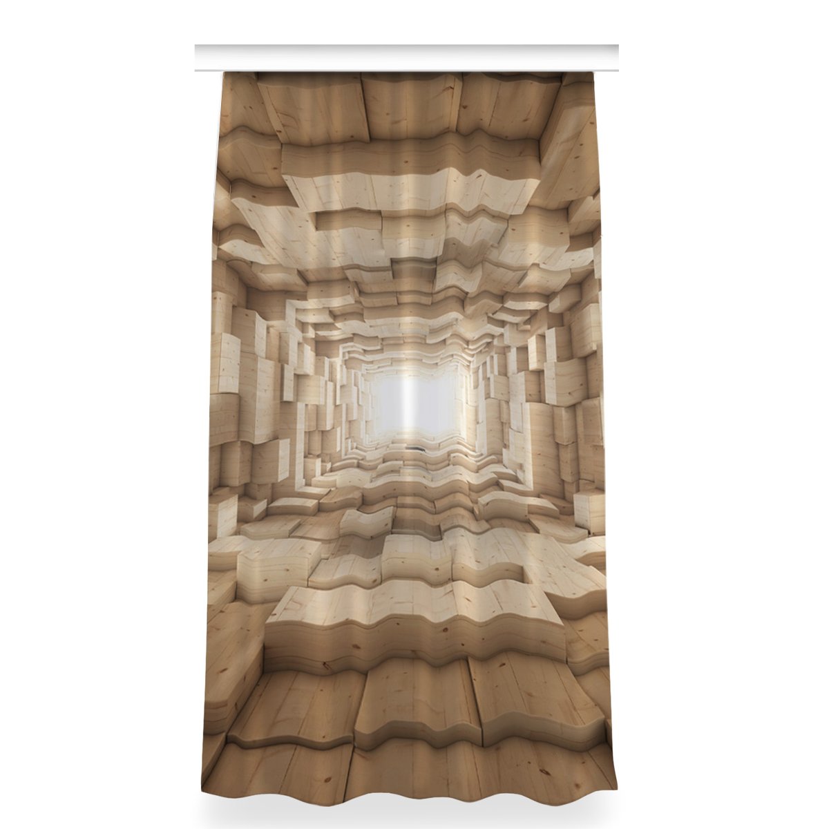 Zasłona gotowa do salonu 150x280 Abstrakcja drewno, Fabricsy
