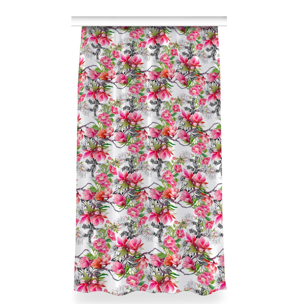 Zasłona gotowa do salonu 150x280 Kwiaty akwarele, Fabricsy