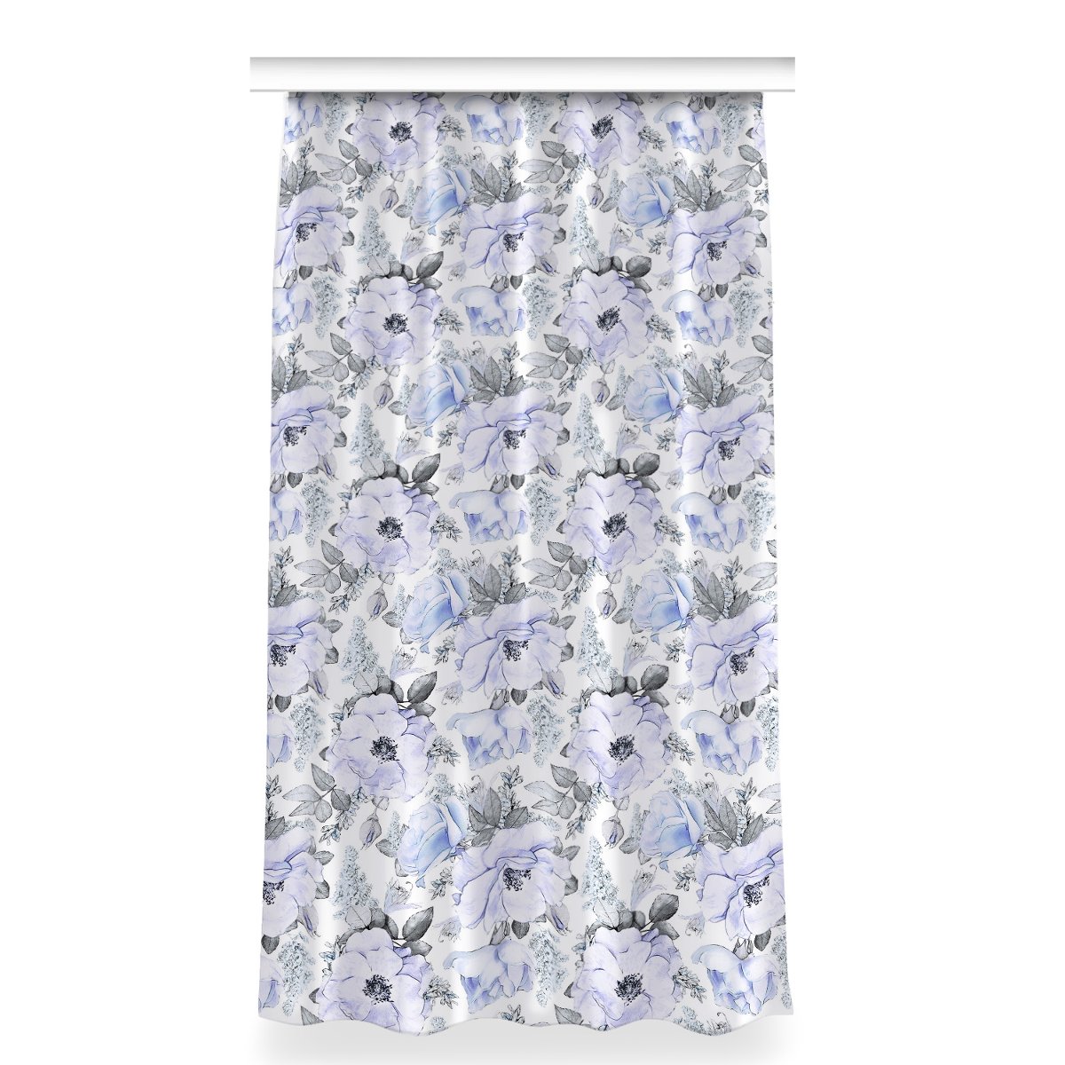 Zasłona z grafiką kolory 150x280 Niebieskie róże, Fabricsy