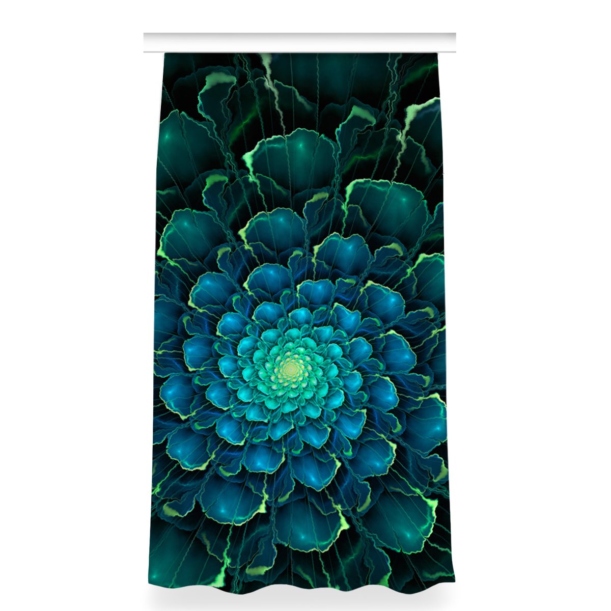 Zasłona klasyczna z grafiką 150x280 Zielony kwiat, Fabricsy