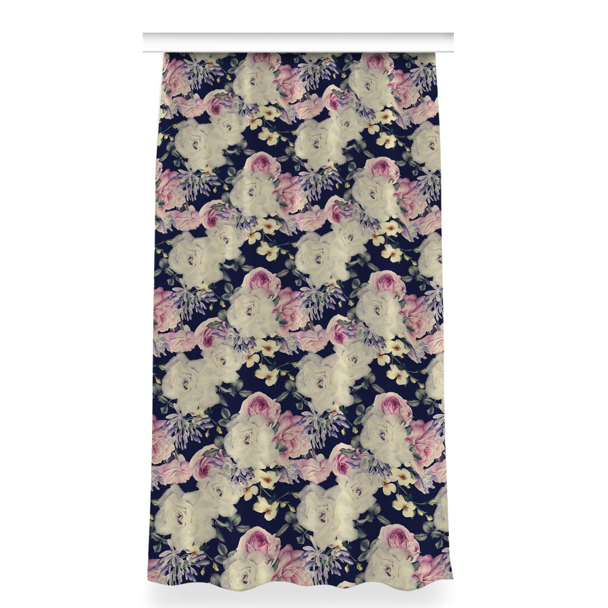 Zasłona z grafiką kolory 150x280 Barokowe kwiaty, Fabricsy