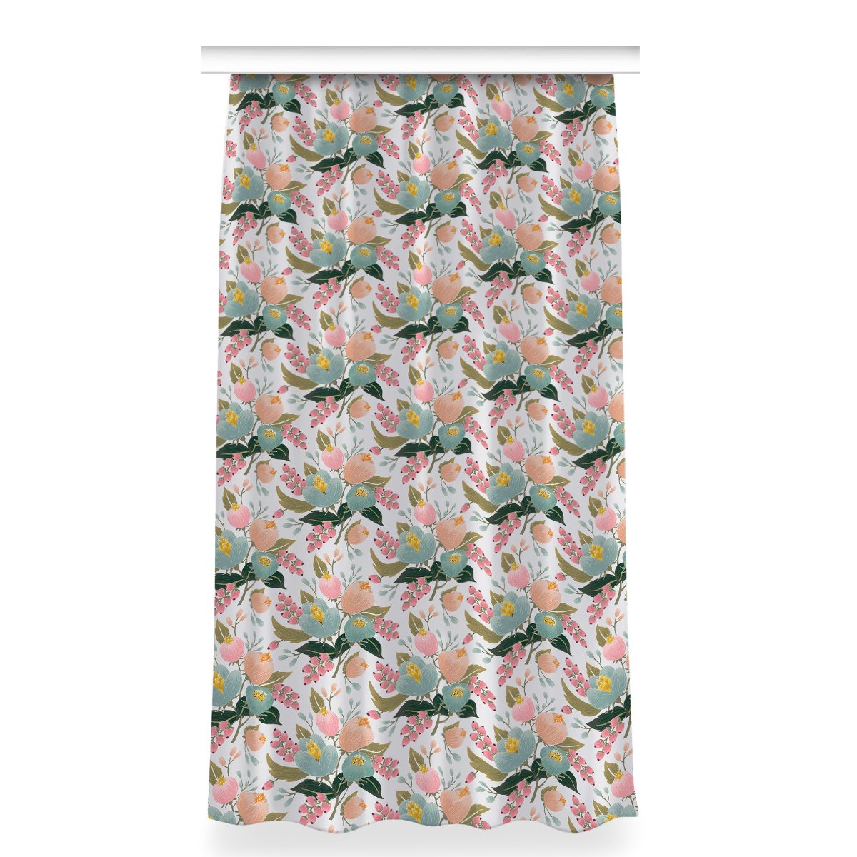 Zasłona gotowa do salonu 150x280 Malowane kwiaty, Fabricsy