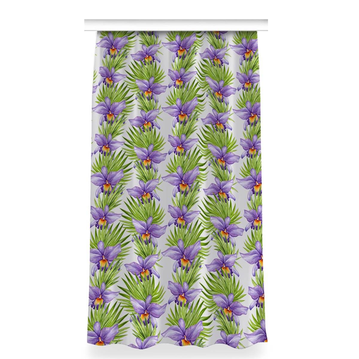 Zasłona z grafiką gotowa 150x280 Fioletowe kwiatki, Fabricsy