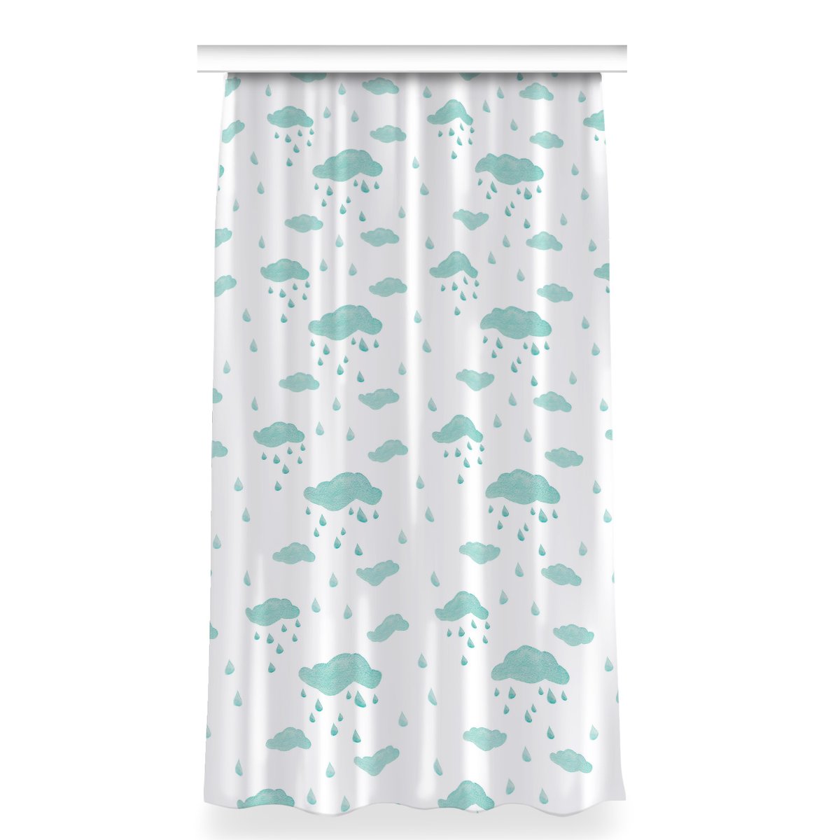 Zasłona z grafiką kolory 150x280 Chmury deszczowe, Fabricsy