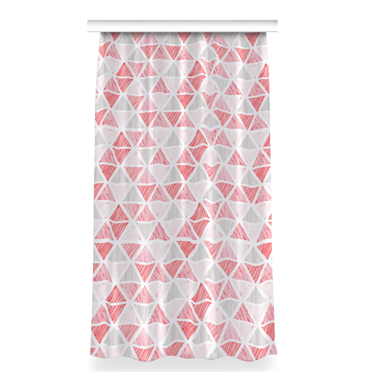 Zasłona gotowa dekor wzór 150x280 Różowe trójkąty, Fabricsy