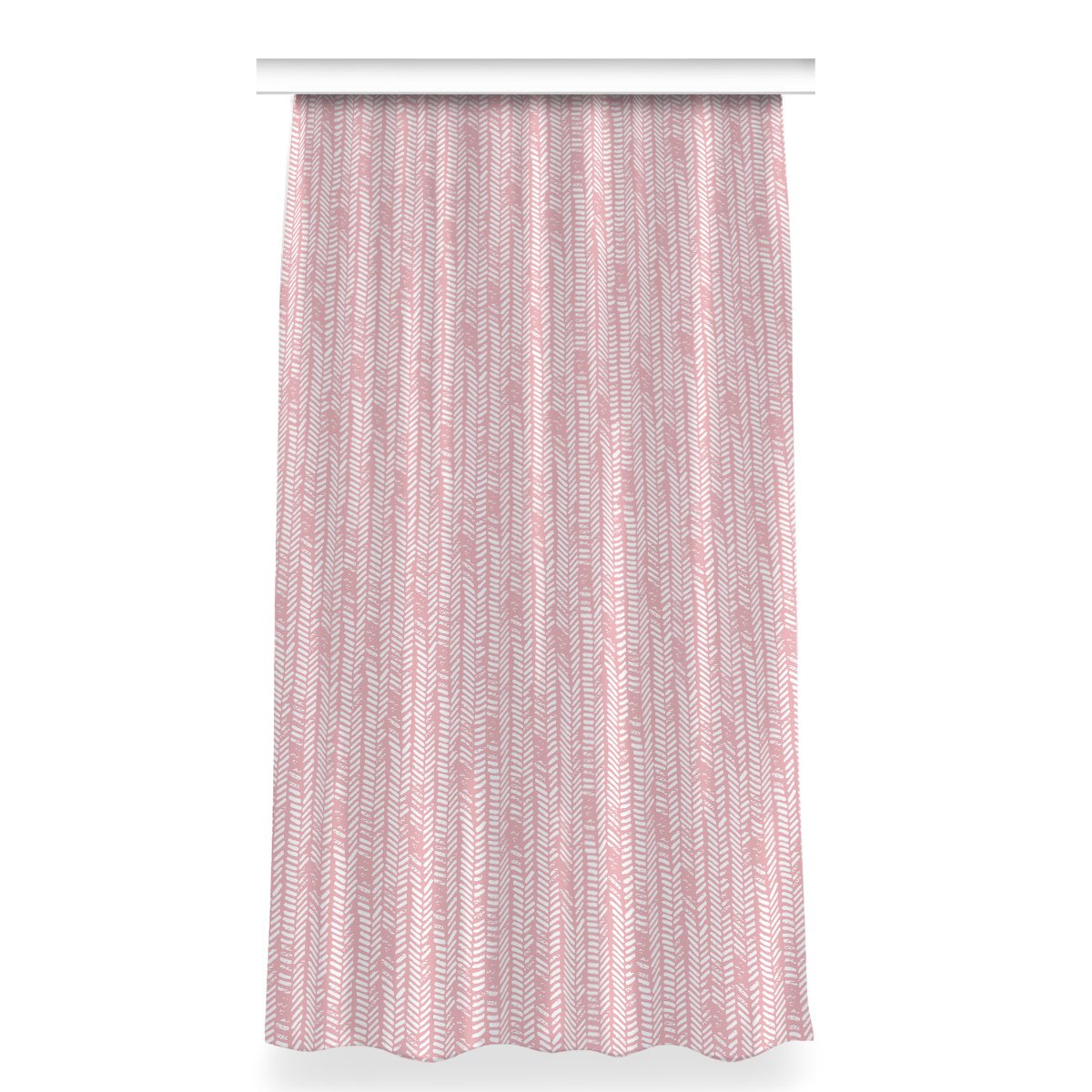 Zasłona na taśmę do pokoju 150x280 Różowa jodełka, Fabricsy