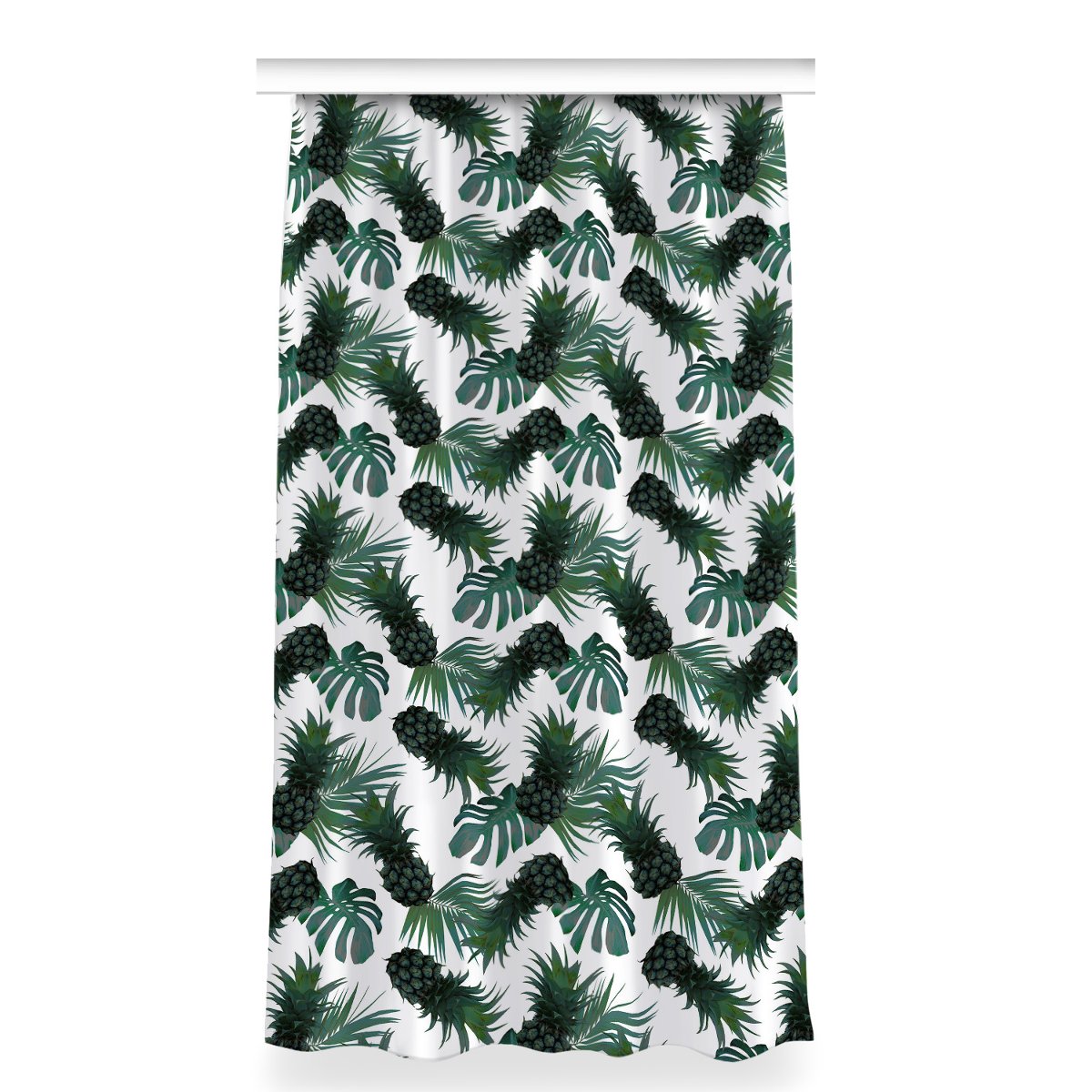 Zasłona z grafiką kolory 150x280 Zielone ananasy, Fabricsy