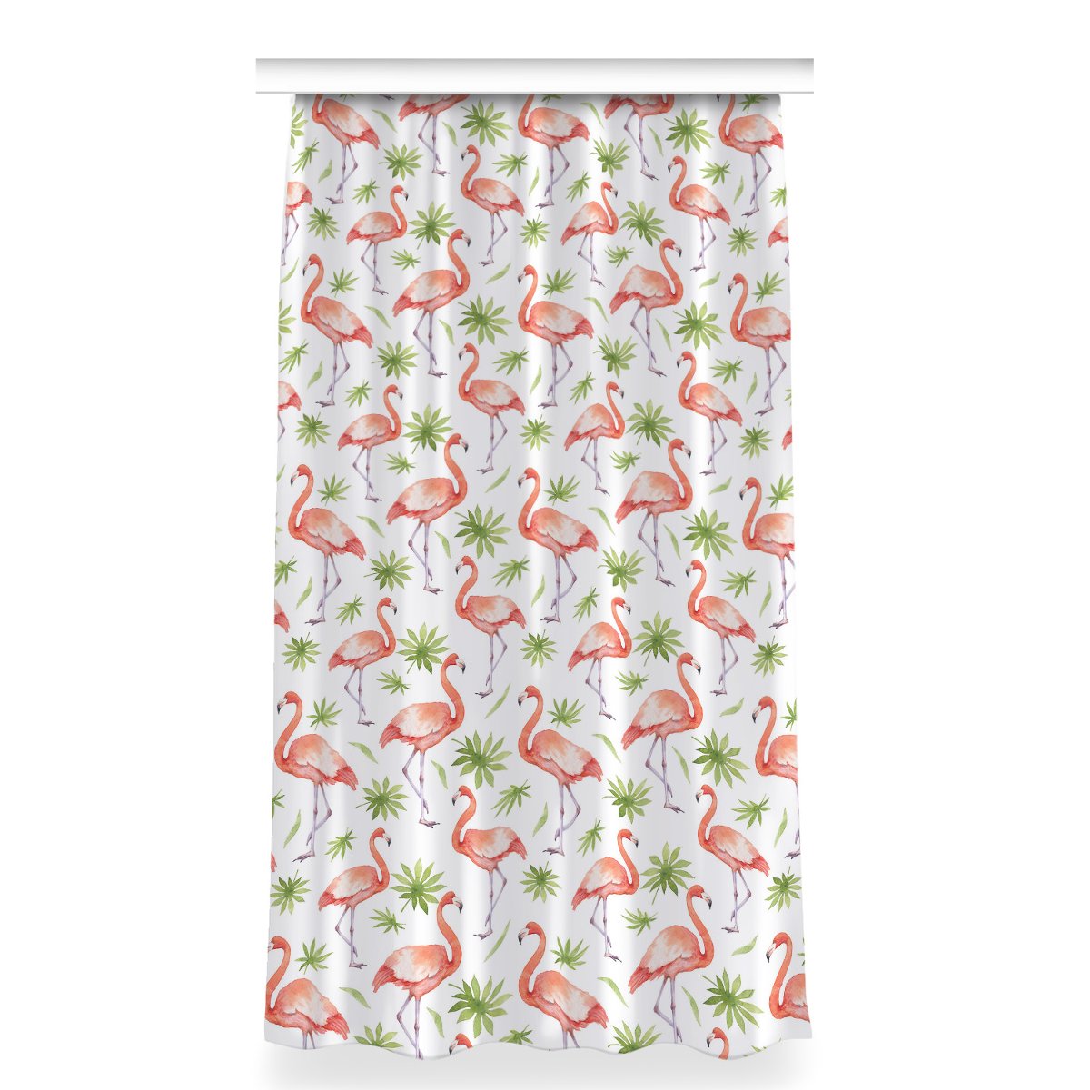 Zasłona na taśmę do salonu wzór 150x280 Flamingi, Fabricsy