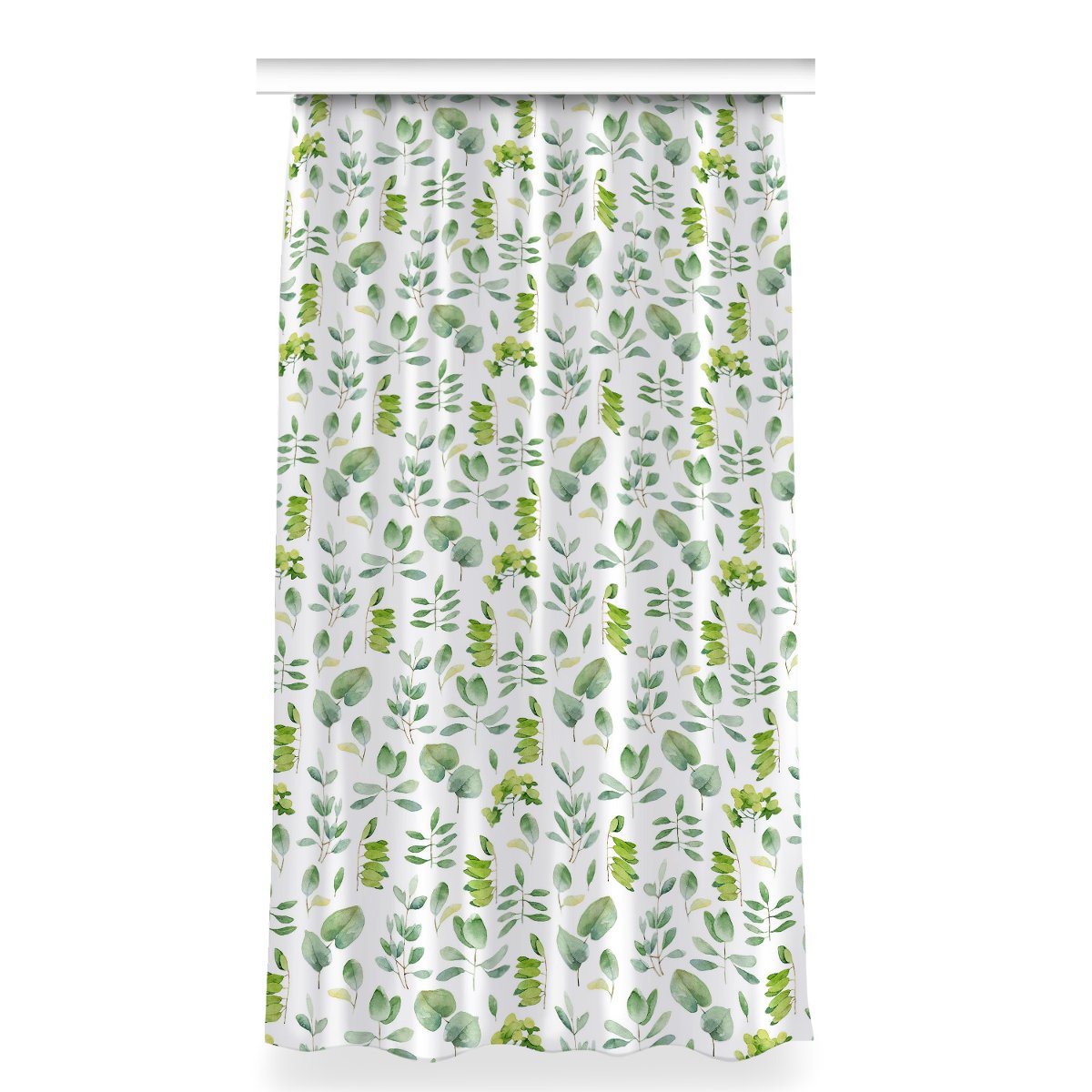 Zasłona z nadrukiem gotowa 150x280 Liście zielone, Fabricsy