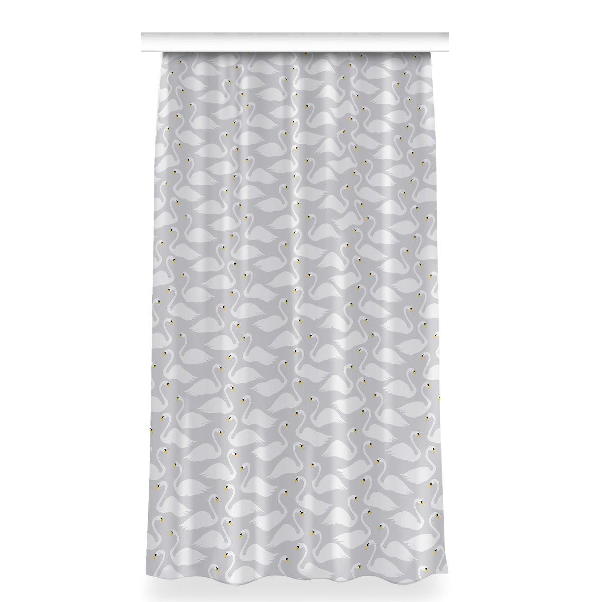 Zasłona klasyczna z grafiką 150x280 Łabędzie białe, Fabricsy