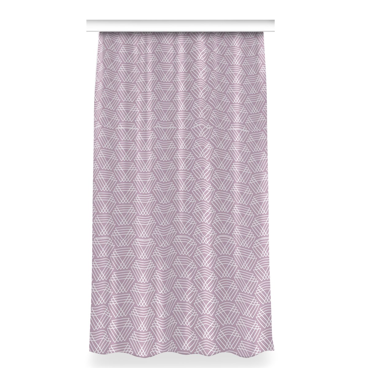 Zasłona z nadrukiem gotowa 150x280 Różowe trójkąty, Fabricsy