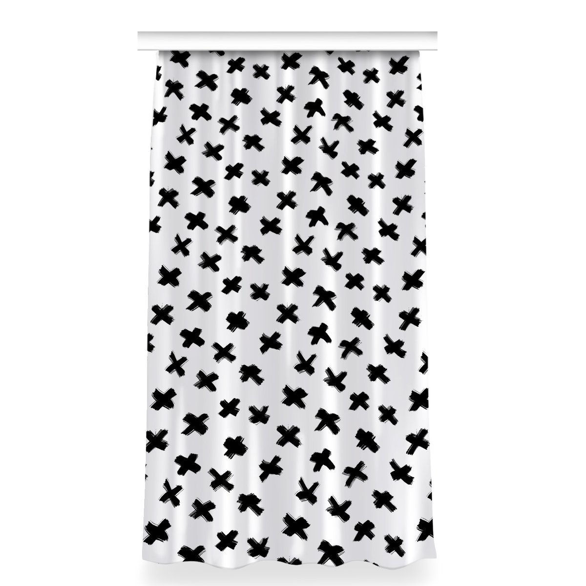 Zasłona do sypialni 150x280 X pociągnięcia pędzlem, Fabricsy