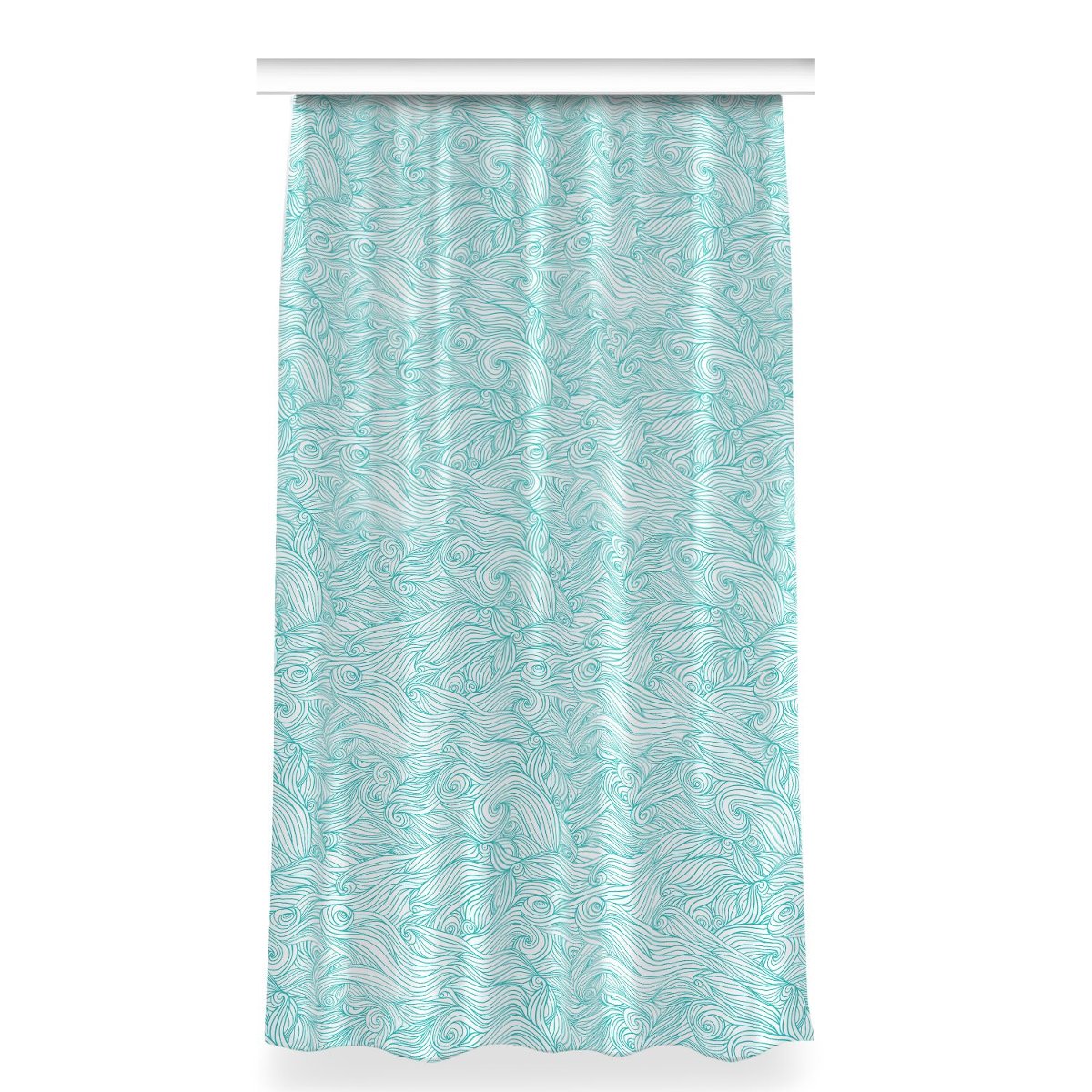 Zasłona z nadrukiem gotowa 150x280 cm Fale vintage, Fabricsy