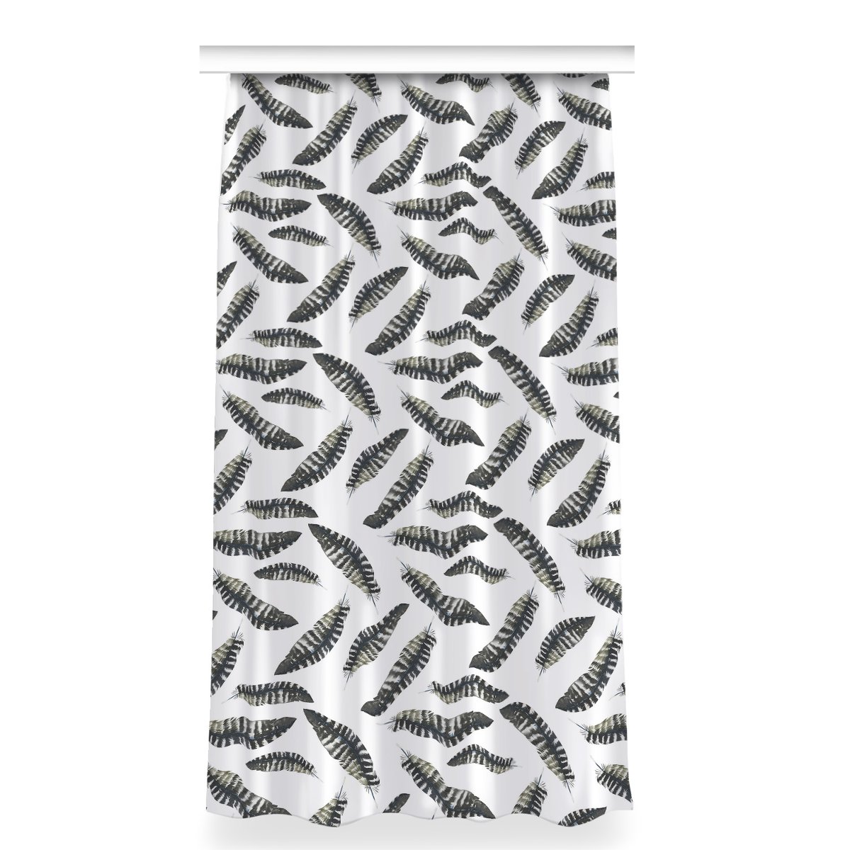 Zasłona na taśmę dekor 150x280 Pióra w stylu Boho, Fabricsy