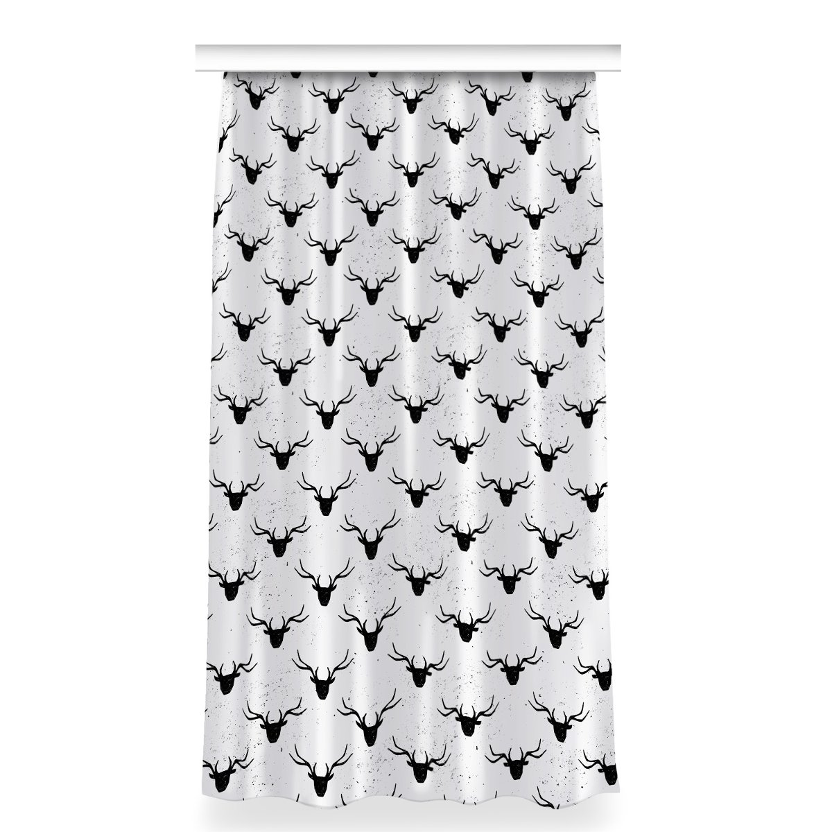 Zasłona gotowa dekor 150x280 Czarne jelenie wzór, Fabricsy