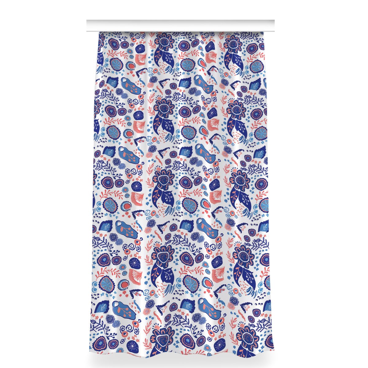 Zasłona na taśmę wzór 150x280 Abstrakcyjne kwiaty, Fabricsy