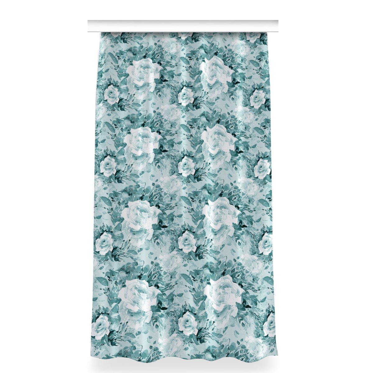 Zasłona z grafiką kolory 150x280 Kwiaty niebieskie, Fabricsy