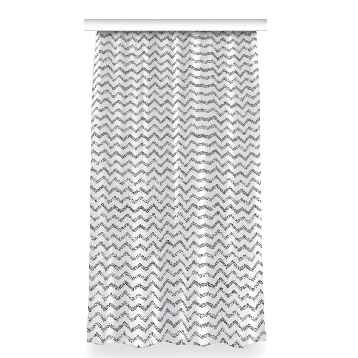 Zasłona z grafiką kolory 150x280 Srebrne zygzaki, Fabricsy