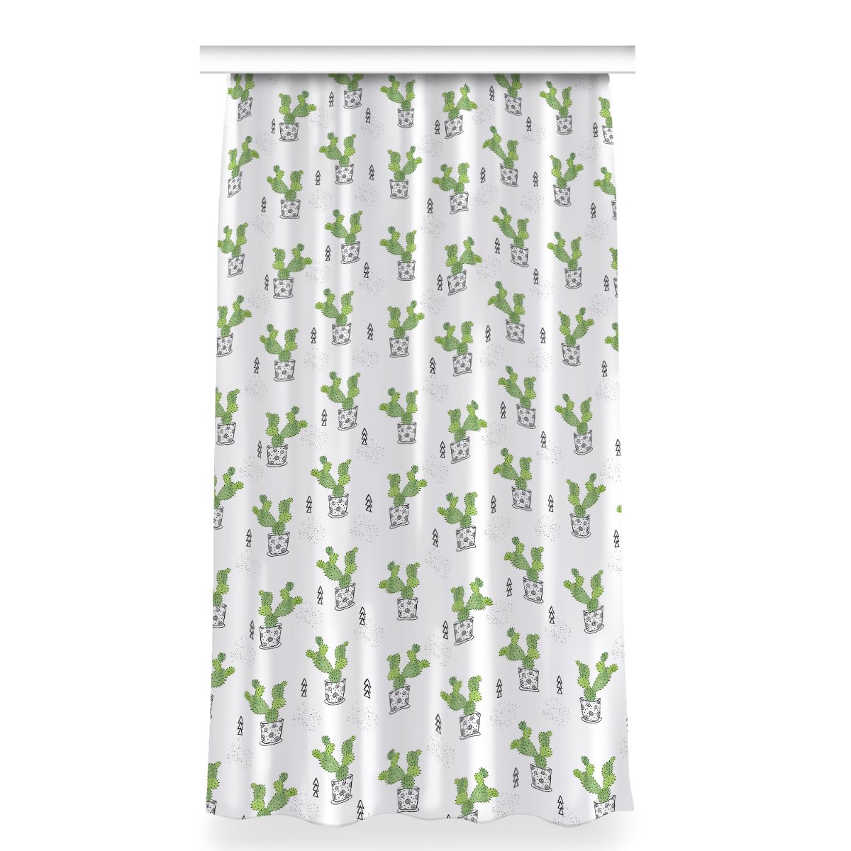Zasłona na taśmę do pokoju 150x280 Zielone kaktusy, Fabricsy